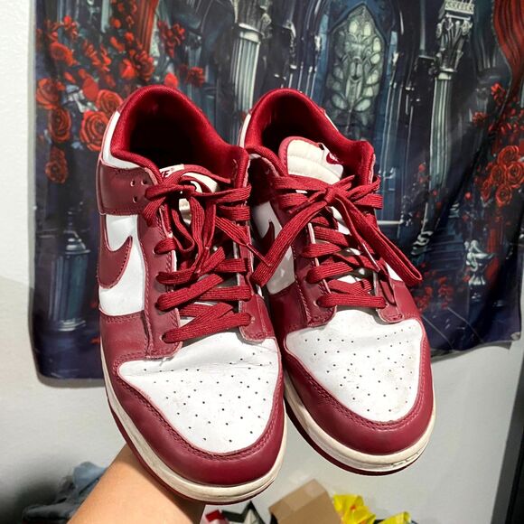Nike Dunk Low Team Red DD1391-601 Men's 10.5 Leather Athletic Sneaker Shoes - Picture 5 of 7